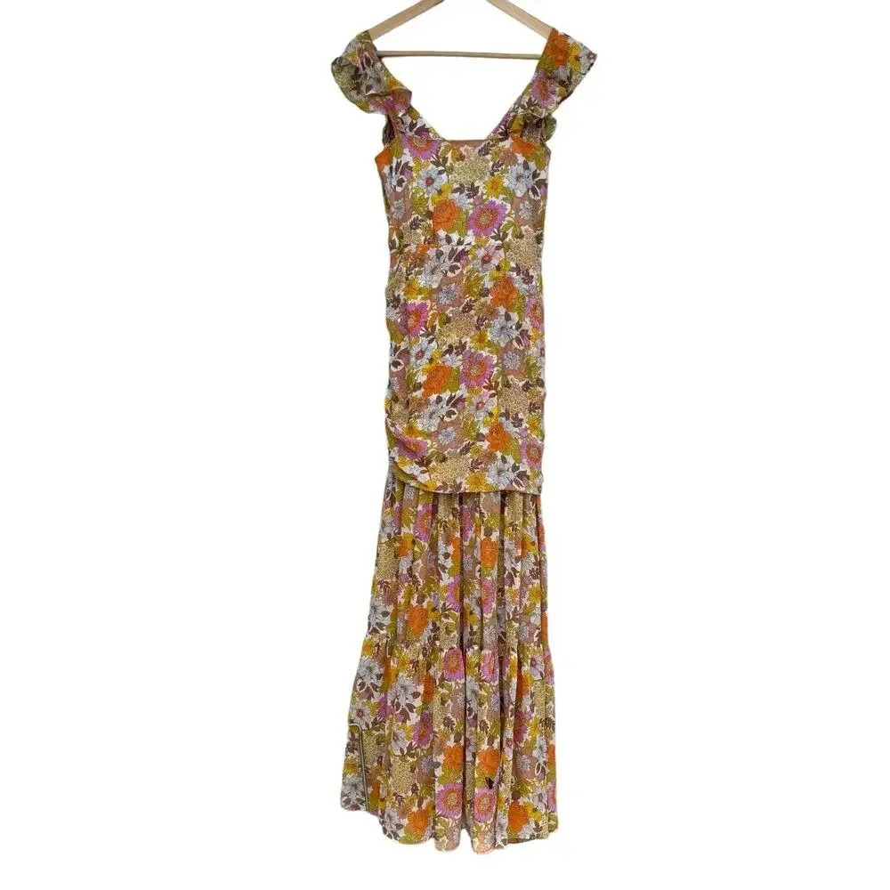 NWT Veronica Beard Silk Chiffon Alannah Dress in Orange Self Size XS - Picture 8 of 15